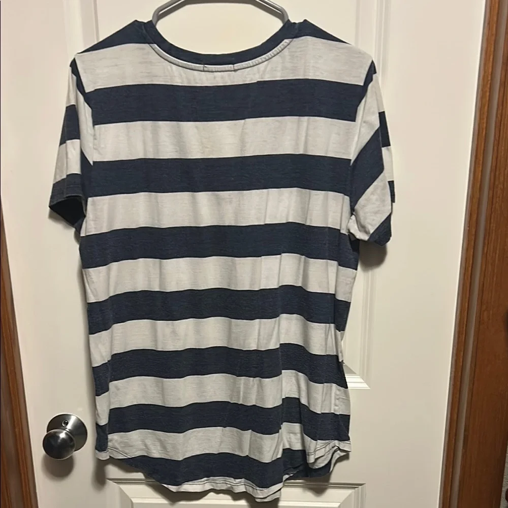 Z Supply Blue and White Fitted Short Sleeve Tee - Picture 4 of 4